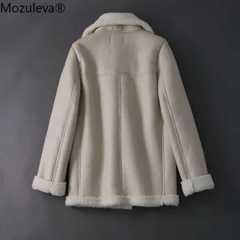 Mozuleva 2020 Kailis Avių Kirpimo Paltai Moterims moteriški Žieminiai Drabužiai, Motociklų Odos ir Kailių Viename Moterų Naujo Stiliaus Moteris