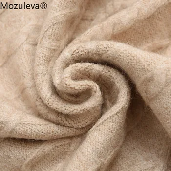 Mozuleva Mados Naujas Megztinis 2020 M. Žiemos Pusė-Apykaklės Ilgas Megztinis Moterims