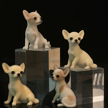 Mr. Z Dervos PVC Miniatiūriniai Gyvūnų Modelio Mielas Čihuahua Šuniuką Šunų Modelis Žaislas Tinka Veiksmų Skaičius, Žaislai, Aksesuarai Scena Modeliavimas