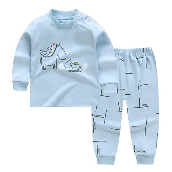 Mudkingdom 1-5T Berniukų, Mergaičių Spausdinti Sleepwear Komplektus Žavinga Medvilnės O-Kaklo su Shoudler Mygtukai