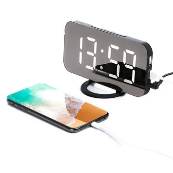 Multifuction Skaitmeninis laikrodis-žadintuvas - stilingas LED laikrodis su USB prievado,patikslinimas didžiulis ekranas, ryškumas,veidrodis, funkcija