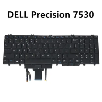 MUMS klaviatūra Dell precision 15 7530 E7530 kainos geros anglų juoda su apšvietimu, Nukreipta mėlyna klavišus 0KRG22 PK1326J2B15