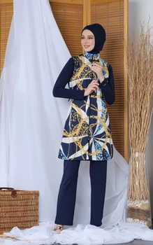 Musulmonų maudymosi Kostiumėliai, Islamo Moterų Kuklus Hijab Burkini 'ALFASA 20181 Sparkle Nustatyti Hijab maudymosi Kostiumėliai'