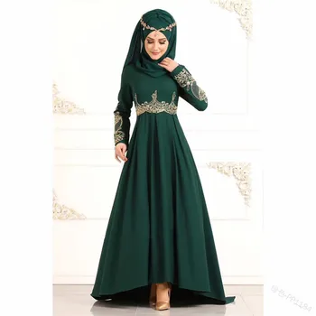 Musulmonų suknelė aukšto juosmens elegantiškas temperamentas big swing suknelė plius dydis suknelė arabe suknelės moterims jelaba femme musulman chalatas, L