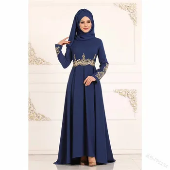 Musulmonų suknelė aukšto juosmens elegantiškas temperamentas big swing suknelė plius dydis suknelė arabe suknelės moterims jelaba femme musulman chalatas, L
