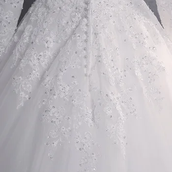 Musulmonų Vestuvių Suknelė 2020 Elegantiškas Aukšto Kaklo Su Traukiniu Princesė Nuotaka Puošniai Prabangūs Nėriniai Siuvinėjimo Vestuvių Suknelė Vestido De Noiva