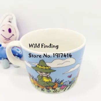 Muumi Muumintroll porceliano keramikos puodelis kavos arba arbatos puodelis mėlyna gražių animacinių filmų hippo didelis sriuba pieno puodelį dovanų