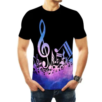 Muzikos įrašus 3D atspausdintas T-shirt populiariausių hip-hop muzikos gitara Jersey rankovėmis vyriški gatvės moteriški marškinėliai