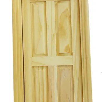 MYMF 1/12 Miniatiūriniai Lėlių Išorės į Vidų-Atidaryti Medienos Durys su Steepletop Medinės Durys Atitikimo Rėmo lėlių Priedai