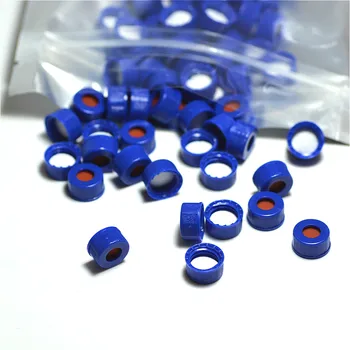 Mėlyna Atviru viršumi Polipropileno Dangteliu Raudona PTFE/Balta Silikono Pertvara 9 mm Chromatografijai Buteliuko Dangtelį 1,5 ml 100 / PK