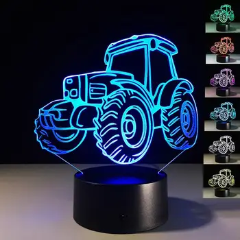 Naktį Šviesos 3D Traktoriaus Stalo Lempa Miegamasis Touch 