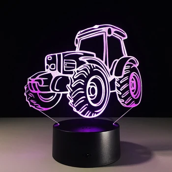 Naktį Šviesos 3D Traktoriaus Stalo Lempa Miegamasis Touch 