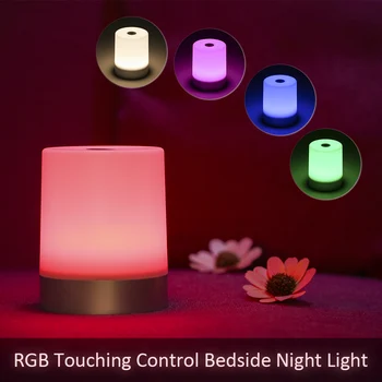 Naktį Šviesos Nešiojamas USB Pritemdomi Šiltai Balta ir RGB Neliesti Kontrolės staliukas Staliniai Šviestuvai, Miegamojo Kambarį