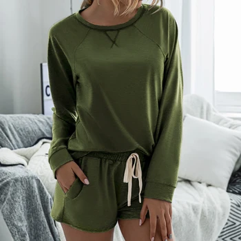 Namų drabužiai sleepwear mados pavasario vasaros loungewear moterų pajama nustatyti naują ilgomis rankovėmis nightgowns &sleepshirts pižamos CDR2047