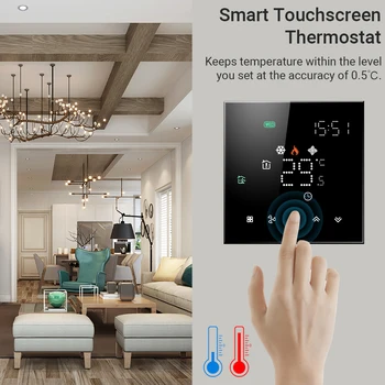 Namų Programuojamas Termostatas WiFi Smart Touchscreen Termostatas 2 Vamzdis Oro Kondicionierius Valdytojas 2 Viela Linijos Įtampa Termostatas