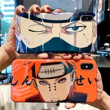 Naruto Anime Skausmas Uchiha Sasuke Uzumaki Atveju iPhone 6 S 7 8 Plus X XR XS MAX animacinių filmų Blizgus Blu-Ray Minkšto Silicio Coque Dangtis