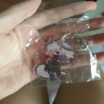 Naruto Shippuden Kakashi Uchiha Obito Akrilo Keychain Dirželis paketų prižiūrėtojų raktinę Mielas 6cm