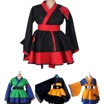 Naruto: Shippūden Kostiumai, NARUTO Akatsuki lolita Sijonai Lolita kimono suknelę, anime Cosplay Helovinas ponios šalies Vaikai vienodi