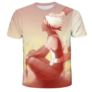 Naruto T-shirt vasaros Vaikų No. 3 Harajuku Kietas Vieną Seksualus Vaikų Drabužių Japonų Animacijos T-shirt Spausdinimas Street