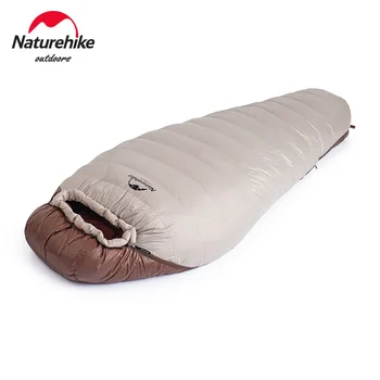 Naturehike Naujas Kempingas miegmaišį SnowBird 650FP Antis Žemyn Mumija miegmaišį, Pailgėjo Sutirštės Žiemą Šiltas Vėjo