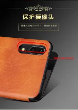 Natūralios Odos Flip Cover Atveju, Huawei P20 30 P40 Pro Touch Peržiūrėti Coque Prabanga Klasikinį Verslo Telefoną Krepšys