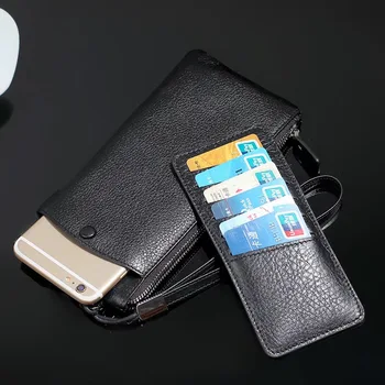 Natūralios odos mobili piniginės iPhone atskiros kortelės nuimamas kortelės paketą, 