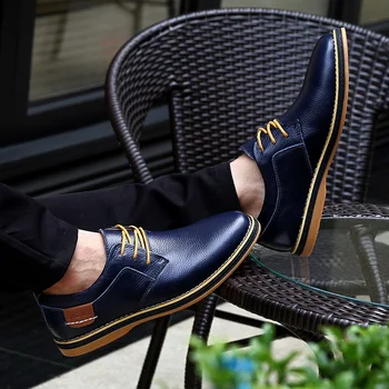 Natūralios Odos Suaugusiųjų Aukštos Kokybės Atsitiktinis Vyrų Batai Prabangių Italų Stiliaus Didelis Dydis Anglija Verslo Batus Atsitiktinis Shoes
