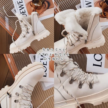 Natūralios Odos Žieminiai batai Pliušinis kailis šiltas moteriški sniego batai batai Naujas produktas moterų batai p434