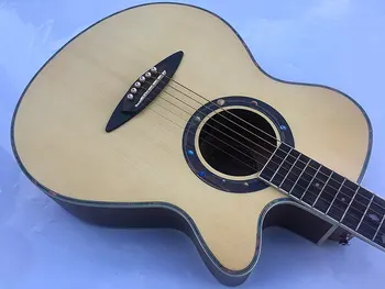 Natūralių spalvų visatos modelio elektros akustinė gitara hickory galinės ir šoninės 40 colių cutaway dizainas 6 styginių, liaudies gitara