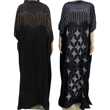 Nauja Afrikos Moterų Suknelės, Abaja Ilgai Dashiki Kutai Akmenys Dizaino Juodos Prarasti Dydžio Black Musulmonų Rode Lady ED920