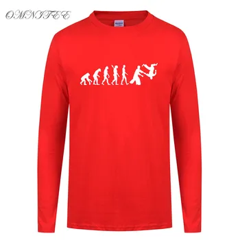 Nauja Evoliucija, Aikido Marškinėliai ilgomis Rankovėmis Juokingas Cool Spausdinti Marškinėliai Medvilnės Vyrų Drabužiai OT-006