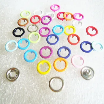 Nauja Kelių spalvų 300sets 11mm Žiedai šakės snap mygtukų Metalo Paspauskite Mygtuką nemokamas pristatymas
