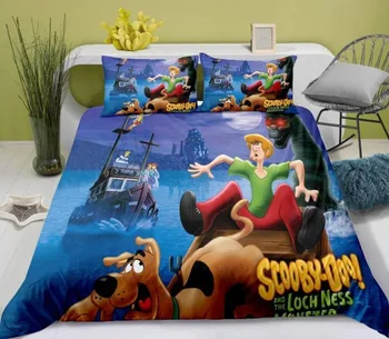 Nauja Scooby Doo 3d Patalynės Komplektas Spausdinti Antklode Padengti Užvalkalas Vaikams, Cartoon Šalikas Dangtelį Nustatyti Miegamojo Puošimas King Size