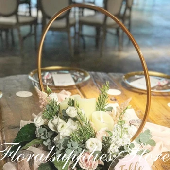 Nauja stiliaus vestuvinė arka centerpieces raundo aukso gėlių stovas metalo vaza lentyna stalo Apdailos šalies prekių mariage dekoras