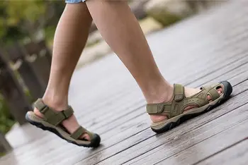 Nauja Vasaros Vyrų karvės odos sandalai Lauko Vandens Batai Vyrams Romos Paplūdimio Sandalai Čekijos Vyrų Avalynė Zapatos Mujer Sportbačiai