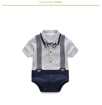 Naujagimio berniukai vestuves smokingas kostiumas 3-18 mėnesių kūdikis bodysuit džentelmenas, baby shower dovana nuotraukų fotografavimo bodysuit