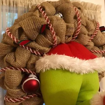 Naujai Kaip Grinch Pavogė Kalėdas už kanapės Vainikas Kalėdų Dekoracijos Girlianda Super Mielas ir Gražus Didžiosios Dovanos Draugams R
