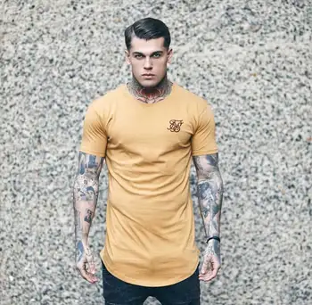 Naujas 2019 Mados Vyrų Atsitiktinis T marškinėliai trumpomis Rankovėmis Gradientas siksilk O-kaklo T-shirt Vyrams Drabužių Brand T-shirts