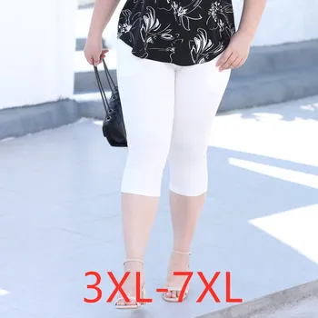 Naujas 2021 Korėja vasaros plius dydis šortai moterims didelis plonas elastingas atsitiktinis juoda balta kišenėje medvilnė šortai 3XL 4XL 5XL 6XL 7XL