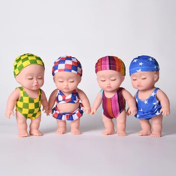 Naujas 20cm Vonia Žaisti Reborn Baby Lėlės Visą Silikoninis Vandeniui Bebe Lėlės Plaukimo Suknelė Gyvas Realių Žaislai Dovanos Vaikams