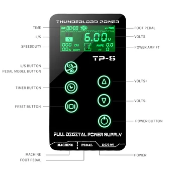 Naujas! 3AMPS URAGANAS THUNDERLORD Tatuiruotė elektros Energijos Tiekimo ATNAUJINIMO Jutiklinis Ekranas Pažangių Skaitmeninių LCD Dual Tatuiruotė Maitinimo Reikmenų rinkinys
