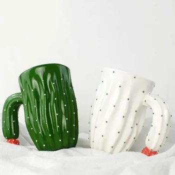 Naujas 3D Kaktusas Stiliaus Puodelius Vandens Bako Puodeliai Craetive Arbatos, Pieno, Kavos Puodelis Su specialia Rankena, Porceliano ir Keramikos Drinkware