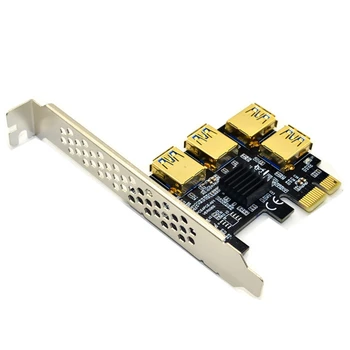 Naujas 4 Uostuose PCIe Riser Adapteris Valdybos PCI-E 1x 4 USB 3.0 PCI-E Rabbet GPU Stove Extender Ethereum ETH/Monero XMR/Zcash ZEC 1