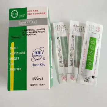 Naujas 500pcs Huanqiu sterilūs vienkartiniai akupunktūra grožio, masažo, akupunktūros adatos 0.16/0.18/0.22/0.25/0.30/0.35 mm