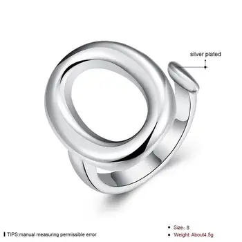 Naujas 925 Sterlingas Sidabro Žiedas Atidarykite O-Formos, Apvalus Žiedas Su Reguliuojamo Dydžio Gali Būti Naudojamas Ponios 