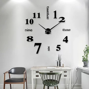 Naujas atvykimo 27/47 colių didelis sieninis laikrodis Akrilo Lipdukai Kvarco Namų Puošybai modernus 