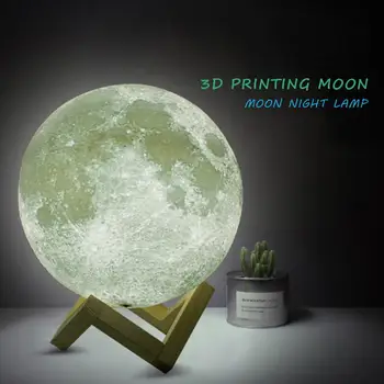 Naujas Atvykimo 3D Spausdinimo Star Mėnulio Lempa 16 Spalvinga Keisti Touch Namų Dekoro Kūrybos Dovana, USB Įkraunamas Nakties Šviesos Galaxy Lempos