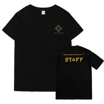 Naujas atvykimo kpop shinee taemin arena turo koncertas pačiu spausdinimo t marškinėliai, unisex o kaklo trumpomis rankovėmis prarasti t-shirt juoda/balta