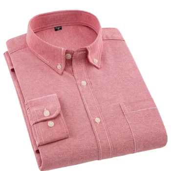 Naujas Atvykimo mygtuką apykakle ilgomis rankovėmis oksfordo lengva priežiūra mados geros kokybės tvirtą verslo vyrams, atsitiktinis marškinėliai 8colors