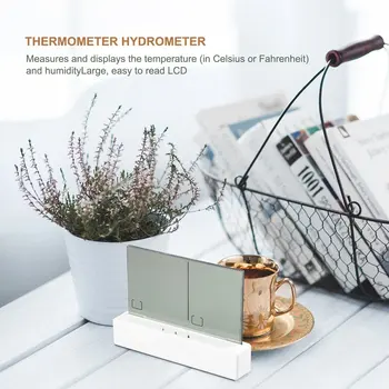Naujas Atvykimo Skaitmeninis Skaidrus Langas Rodyti Termometras Hydrometer Patalpų Temperatūros Lauko Stotis Namų Puošybai